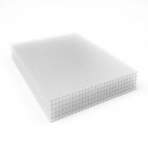 Clear twin-wall polycarbonate greenhouse panels for budget builds.